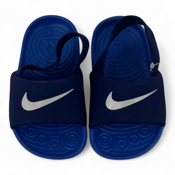 Nike Kawa Slide (Toddler) – Blue Void & Silver - Picture 2 of 7
